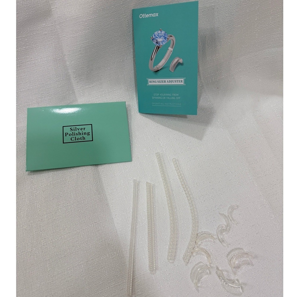 Ottemax Ring Size Adjuster Kit Clear Ring Sizers Guards w/ Polishing Cloth